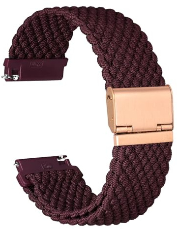 Ayadoo Geflochtene Nylon Uhrenarmband, Schnellverschluss Uhrenarmbänder, Verstellbare Schnalle, 16mm 17mm 18mm 19mm 20mm 21mm 22mm