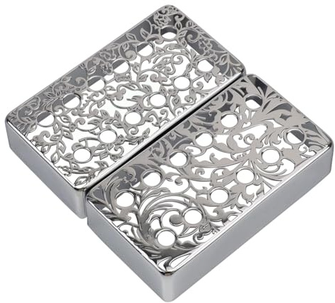 Suoumwa 2 Pcs Guitar Pickup Cover with Elegant Flower Pattern Metal Humbucker Covers Electric Guitar Accessories