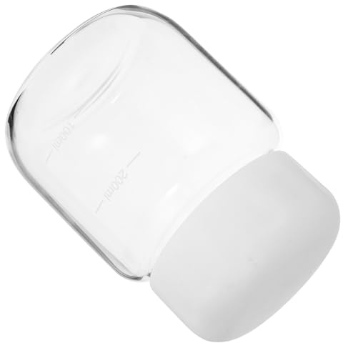 Transparente Botella 300ml Agua de Vidrio Borosilicato | Blanco, Portátil y Reutilizable, Resistente a Altas Temperaturas, para Bebidas y Agua