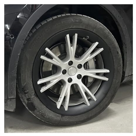 4PCS 19-Zoll-Radabdeckung Hight Performance Rad Radkappenring Vollrandabdeckung Kompatibel mit Tesla Model Y Zubehör(19- Inch Matte Black)