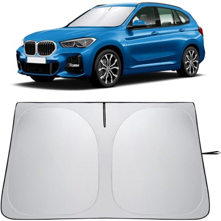 LANTU Protector Solar para Parabrisas De BMW X1 F48 2016-2022 Plegable Cubierta Protectora Visera con Bolsa De Almacenamiento Bloquea Rayos UV Paraguas Solar