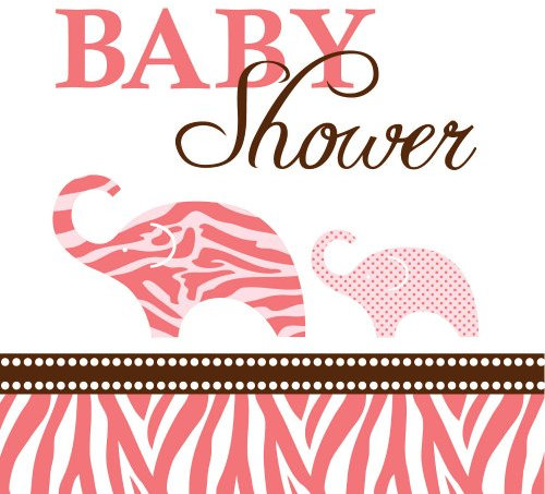 Generique - 16 Petites Serviettes en Papier Baby Shower Safari Rose 25 x 25 cm