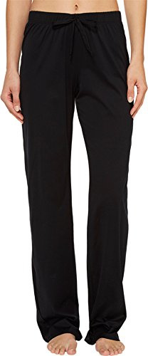 HANRO Women's Cotton Deluxe Drawstring Pajama Pant, Black, X-Small