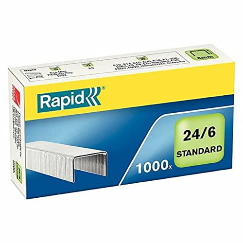 Rapid Heftklammern (24/6 mm, Standard, verzinkt) 1000 Stück