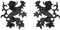 1 Paar Applikationen Wappen Löwe 16 x 10cm Farbe: Schwarz VOR140-3