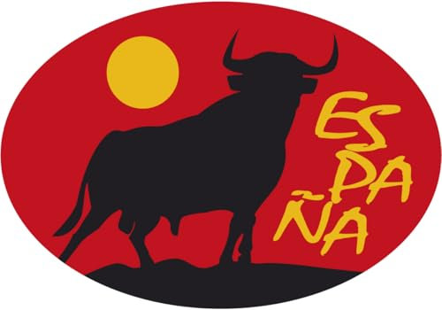 Artimagen Adesivo Bandiera Ovale Spagna Toro Luna 80x60 mm.