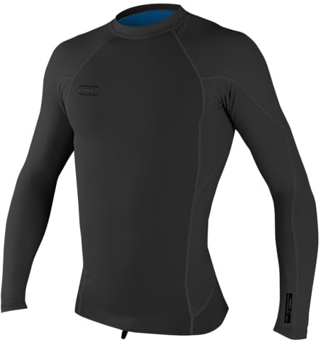 O'Neill Men's Hyperfreak 1mm Neoprene/Skins Long Sleeve Top, Black/Black, Medium Tall