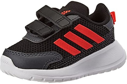 adidas Unisex Baby TENSAUR Run I Running Shoe, Core Black Solar Red Grey, 20 EU