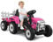 DREAMADE Traktor mit Abnehmbarem Anhänger, Elektrotraktor mit LED-Licht & Musik & Fernbedienung, Kindertraktor mit max. Tragfähigkeit von 30 kg, Aufsitztraktor für Kinder ab 3 Jahren (Rosa)