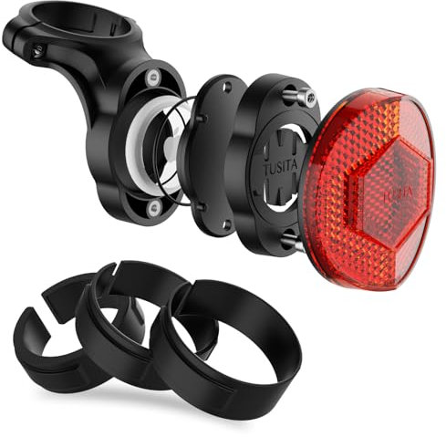 TUSITA Airtag Fahrradhalterung, Versteckte Fahrrad-Sattelstützenhalterung Kompatibel mit Airtags & Garmin Varia, Anti-Diebstahl Air Tag GPS Tracker Fahrrad Reflektorhalter