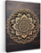 MuchoWow© Bild auf Leinwand 30x40 cm Schlafzimmer Bilder Wand Deko Wohnzimmer Modern Wanddeko Bilderwand Geschenk Mandala - Holz - Blumen - Braun