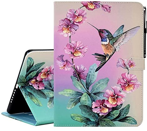 KEROM Hülle für Fire HD 10 und Fire HD 10 Plus Tablet (11. Generation, 2021) - Premium PU Leder Stand Case Schutzhülle mit Auto Schlaf/Wach Funktion, Kolibri