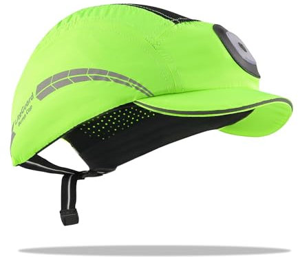 HEARMOR Safety Bump Cap with LED Lighting, USB Rechargeable Headlamp Baseball Cap Style, Lightweight Breathable Hard Hat for Men and Women,Lime
