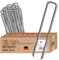TTL Garden 50x Erdanker 100 x 13 x Ø 2,9 mm - verzinkte & gehärtete Carbon Stahl Bodenanker Heringe für Unkrautvlies, Gartenvlies, Zaun, Vogelschutznetz, Camping - Anti-Rost robust rostfrei