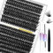 LANKIZ Wimpern Extensions Set, 60D+80D DIY Lash Extension Set, 312pcs Wimpernverlängerung Set, C Curl 9-16mm Mix Einzelne Wimpern mit Wimpernkleber & Applicator Wimpern Cluster Kit (60D+80D -C-Kit)