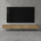 doporro Meuble TV Bas 280x40,2x30cm Armoire TV Gris Noir Mat + Marron Clair Table de Télévision Salon avec Portes Meuble TV Suspendu MBTV02