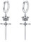 Kronen Schwert Ohrringe - 925 Sterling Silber Tropfen Krone Schwert Ohrringe - Schmuck Geschenk für Herren und Damen