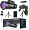 80x100 Monokular Teleskop High Power - HD Monokular mit Smartphone Adapter, Stativ & Bonus Magnetische Auto Handyhalterung für Vogelbeobachtung, Sternenbeobachtung, Jagd, Camping und Reisen (Schwarz)