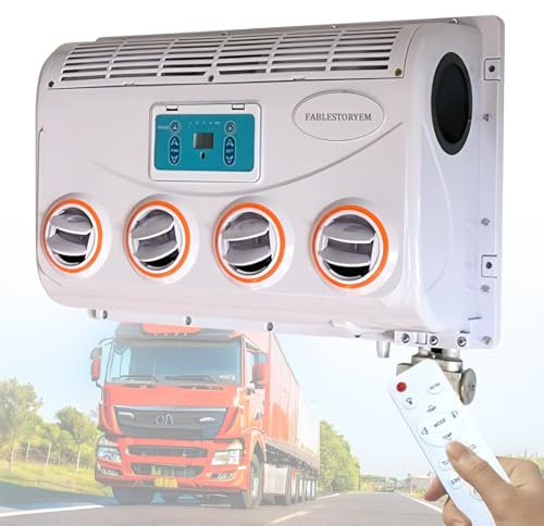 Condizionatore D'aria per Camper,Unità CA Universale da 12/24 Volt per Camion Elettrico,Assemblea Dell'evaporatore del Condizionatore D'aria,Montaggio Sul Tetto,Alta Efficienza per Veicoli,12V