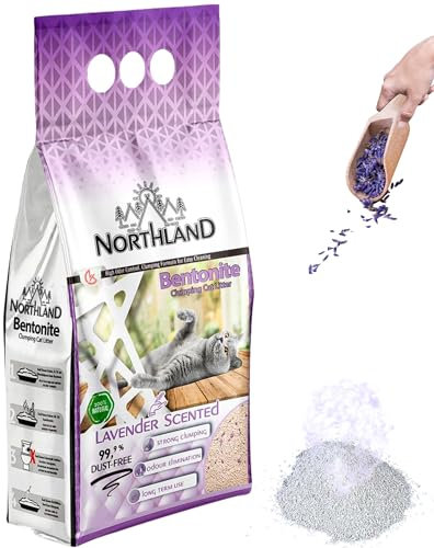 Katzenstreu Lavendel Duft 5L | 100% Natürlich & 99,9% Staubfrei | Extra Stark Klumpend & Geruchsbindend | Bentonit Klumpstreu für Katzentoilette