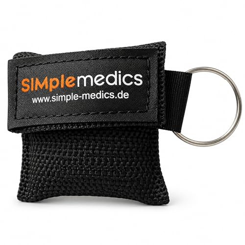 SIMple medics Beatmungsmaske Taschen-Beatmungstuch, Face-Shield mit Schlüsselanhänger, Erste-Hilfe Mund-zu-Mund Beatmung Atemschutzmaske Notfallset Tasche Rettung Mundschutz Atemmaske Anhänger (5)