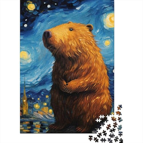 starry night bear jigsaw puzzle for adults 1000 piece paper challenging
