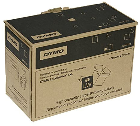 DYMO Original LabelWriter Versand/Namensschild-Etiketten | 102 mm x 59 mm | 2 Rollen mit je 575 leicht ablösbaren Etiketten (1.150 Etiketten) | für LabelWriter 4XL/5XL Etikettendrucker