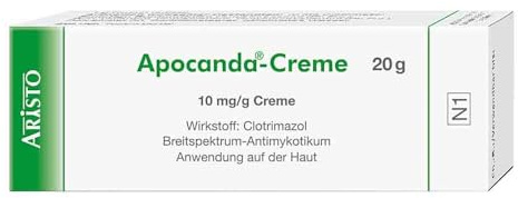 Apocanda Creme 20 g – Bei Pilzerkrankungen (Mykosen) der Haut und Schleimhaut – Clotrimazol Creme gegen Juckreiz & Rötungen – Für Kinder geeignet