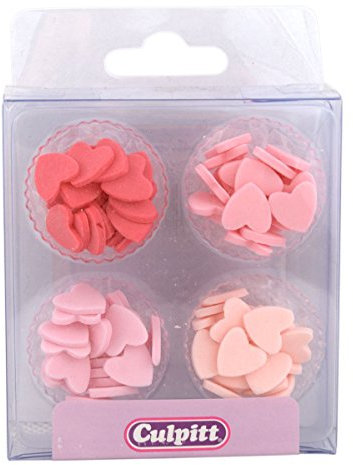 Mini Hearts Sugar Pipings Red & Pink - Pack of 100