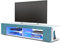 Vladon Lowboard Movie, TV-Kommode mit 4 offenen Fächern und Zierleisten, Weiß matt/Petrol Hochglanz, inkl. LED-Beleuchtung blau (134 x 29 x 39 cm)