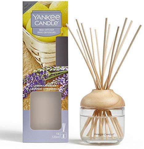 Yankee Candle Reed Aroma Diffusor, Lemon Lavender, 120 ml, bis zu 10 Wochen anhaltender Duft, 24,1cm