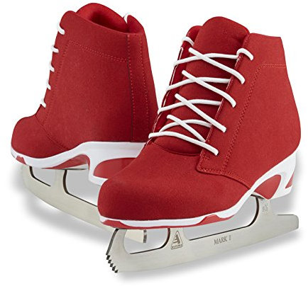 SKATE GURU Jackson Ultima Recreational Damen Eiskunstlaufschuhe Softec Diva DV3000 / Farbe: rot, Erwachsenengröße:38