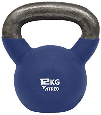 ATREQ Mit Neopren überzogene Kugelhanteln [je] • Großartiges Gerät für den Einsatz in allen Fitness-Regimes • Farbkodiert für einfache Gewichtserkennung (12 kg).