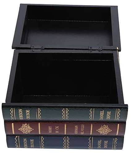Fdit Buch geformte Box Retro Holz antike Buch geformte Box Buch Büro Bücherregal Ornamente Schmuck Aufbewahrungskoffer