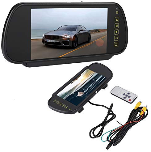 7 Inches Car Auto Monitor Rear View Mirror LCD Screen HD 800x480, DC9V-DC26V Universal for Truck Monitor for Rear View Camera Compatible with PAL/NTSC