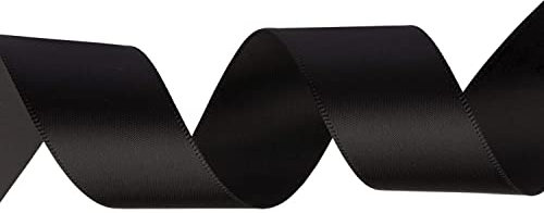 WedDecor Schwarzes Band zum Verpacken von Geschenken, 40 mm x 10 Meter, doppelseitiges Polyester-Satinband, Rolle zum Basteln, Haarschleifen, Nähen, Weihnachten, Geburtstagskuchendekoration