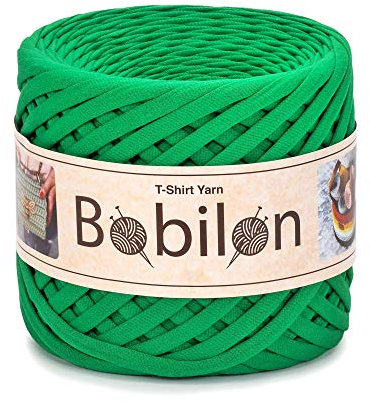 Bobilon T-Shirt-Garn zum Häkeln, buntes DIY-T-Shirt-Garn, Stoff-Spaghetti-Garn, Bastelmaterial DIY Häkelgarn, Grobstrickkorb, Maskenohrbindungen, Garn 5-7 mm, Green Island
