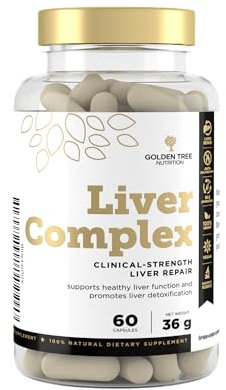 Golden Tree Liver Complex – Ein Leber Komplex mit Mariendistel, Artischocken, Löwenzahn, Kurkuma, Alpha-Liponsäure, Vitamin D, Vitamin B6 und Vitamin B12 zur Leberentgiftung. 100% natürlich und vegan