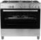 electriQ 90cm Gas Single Oven Range Cooker - Stainless Steel