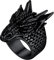 U7 Herren Punk Chinesischer Drache Ring Schwarz - Vintage Lóng Design Statement Biker Rapper Modeschmuck Accessoire für Geburtstag (Größe 57)