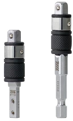 711L 1/4 Hex to Square Drive Socket 2-in-1 Extension Combo – 1PCS Hex End & 1PCS Flat End Adapter – Compatible with Multitools & 1/4 Adapters