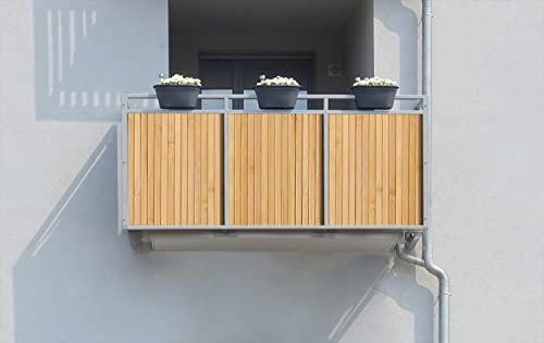Wallario Balkonverkleidung, Sichtschutz, Windschutz, Meterware nach Maß - Motiv Holzpanele hell (Grundpreis: 27,95Eur/m)