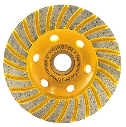 KURSTOL diamantschleifscheibe – schleiftopf 4/100mm Turbo-Reihen-Winkelschleifer-Topfrad zum Schneiden, Schleifen, Glätten, Formen von Beton, Marmor, Granit, Mauerwerk, Ziegel 7/8-5/8 Dorn