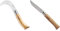 Opinel - N°10 Serpette - Couteau Serpette Jardin - Serpette Pliante Lame Courbe en Acier Inoxydable - Lame Inox 10 cm & Couteau N°12 Lame Inox Manche Hêtre., Mixte Adulte, Brun, 12 cm