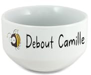 DECOHO Bol petit déjeuner modèle abeille personnalisé avec un prénom
