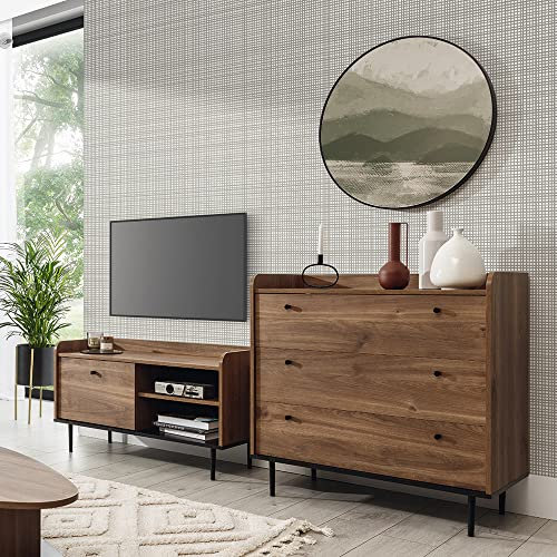 Wohnwand im Vintage Stil in Eiche Nb. Fernsehschrank und Kommode, B/H/T: ca. 205/90/45 cm