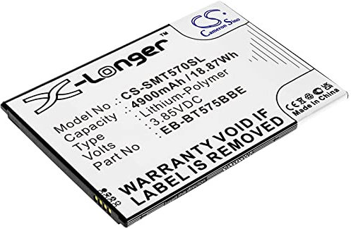 TECHTEK Batterie 4900mAh Compatible avec [Samsung] Galaxy Tab Active 3, Galaxy Tab Active 3 8.0, 8.0 2020, SM-T570, SM-T575, SM-T575N, SM-T577 remplace EB-BT575BBE, GH43-05039 FBA