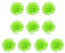 PATIKIL 10Stk 2.8 Chiffon Blumen Netz Stoff Blumen Nähen Gewebe Ornamente Stirnband Verzierungen für Heimwerker Handwerk Hochzeit Dekor Neon Grün