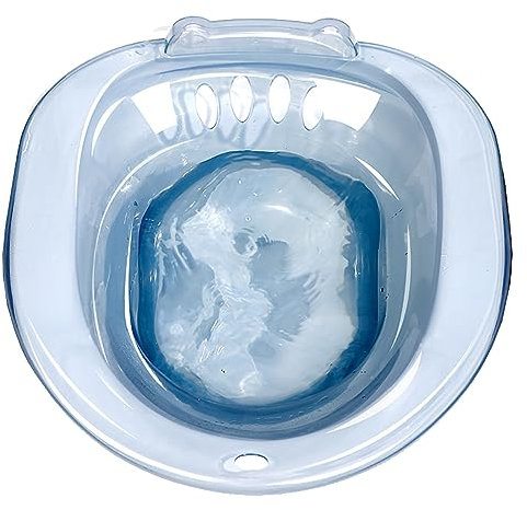 Sitzbad für Toilettensitz, Hämorrhoiden-Pflegebecken nach der Geburt, Sitzbadewanne, passend für die meisten Toilettenformen, zum Einweichen des Perineums konzipiert, Blau, 35 x 35 cm (Blau 35 x