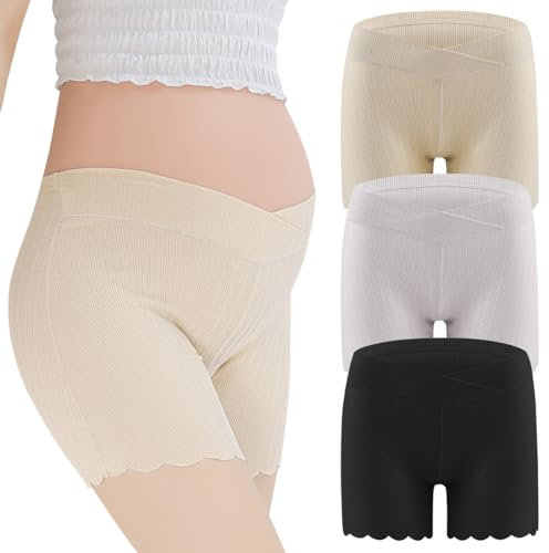 ACMEDE Culotte de Grossesse Shorts Culotte maternité Lot de 3 Calecon Grossesse sous-vêtements Maternité sans Couture pour Le Ventre Culotte de Sécurité de Grossesse Panty Femmes Enceintes 40-85kg